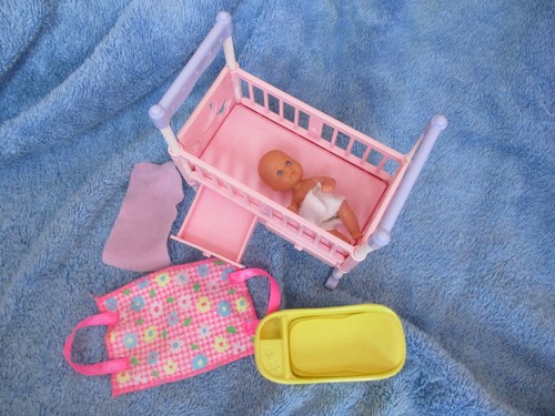 Barbie doll cot chair set